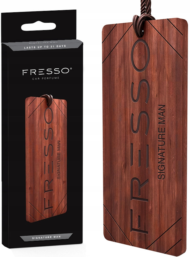 Fresso Signature Man - elegancka drewniana zawieszka zapachowa do samochodu