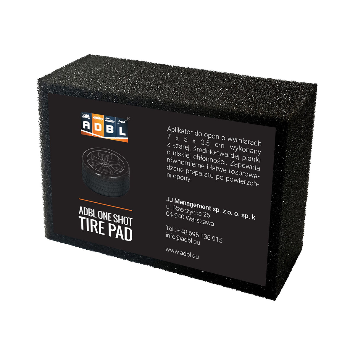 ADBL One Shot Tire Pad - piankowy aplikator do dressingu do opon 7x5x2,5 cm