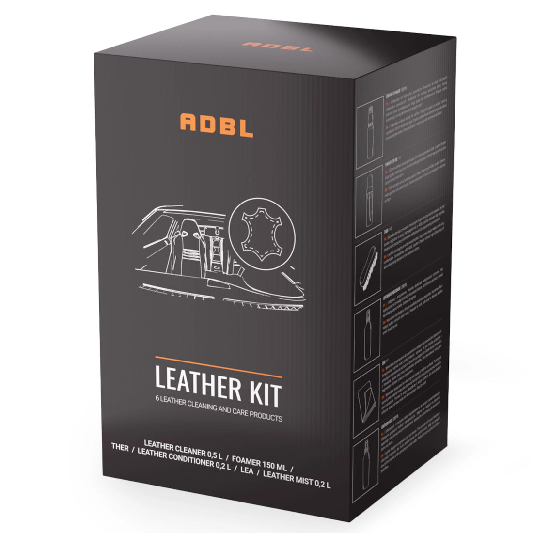 ADBL Leather KIT - kompletny zestaw do czyszczenia i zabezpieczenia tapicerki skórzanej