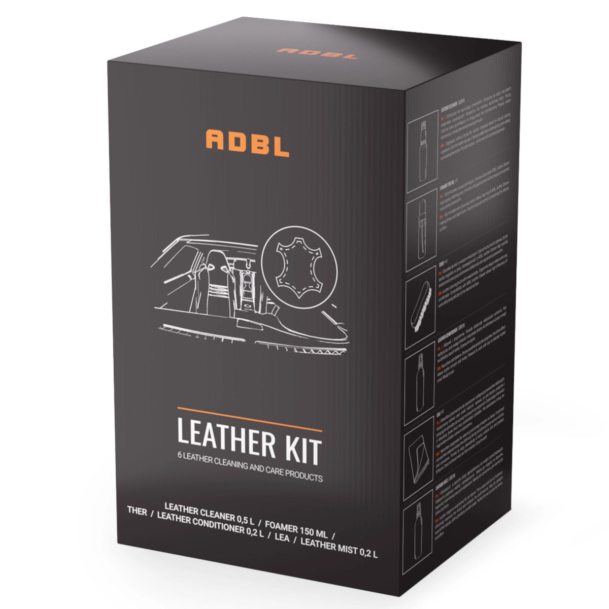 ADBL Leather KIT - kompletny zestaw do czyszczenia i zabezpieczenia tapicerki skórzanej